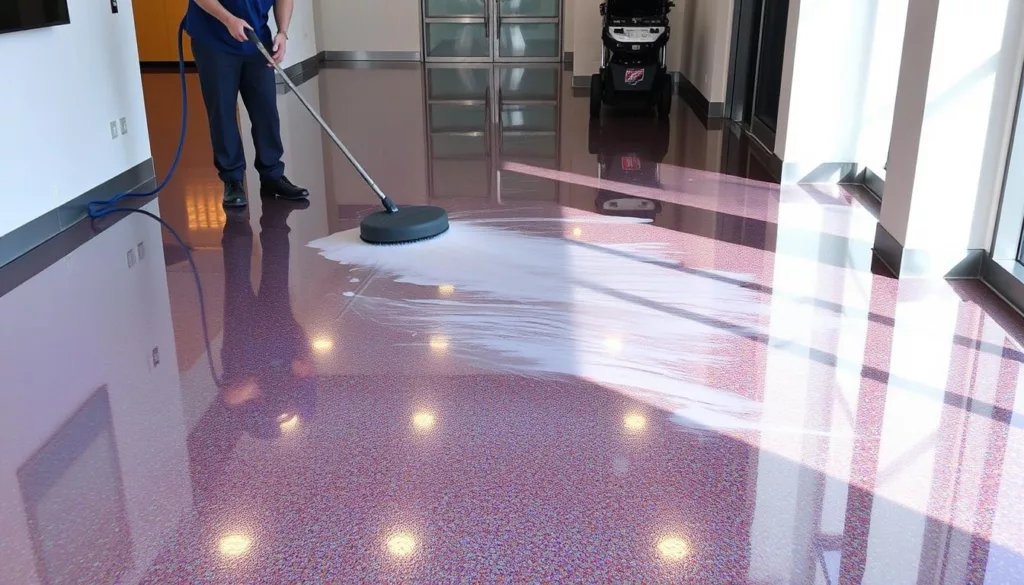 Metallic Epoxy Floor Cleaning